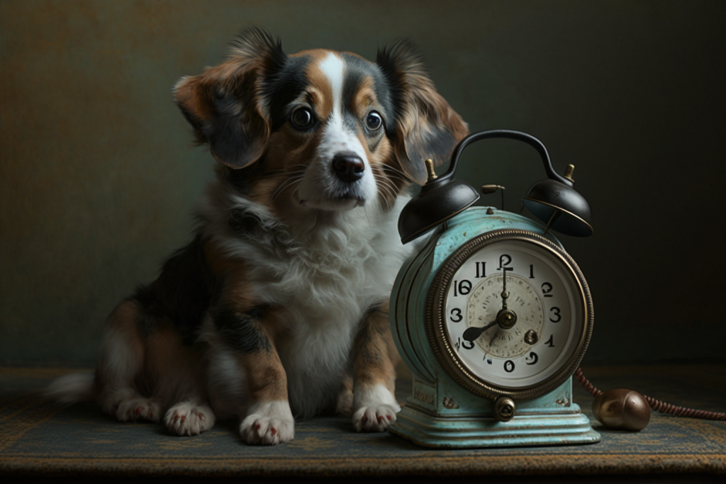 Hund weckt Uhr