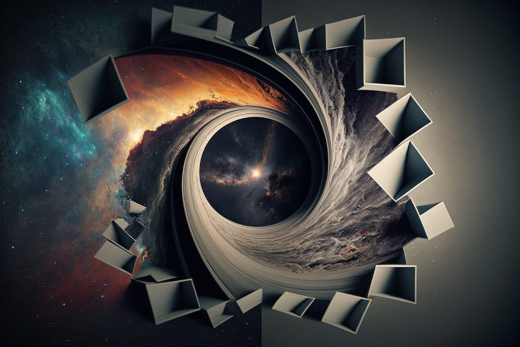 mystery of spacetime abstract art